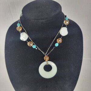 Lia Sophia Multi-Layered Beaded Jade Pendant Necklace